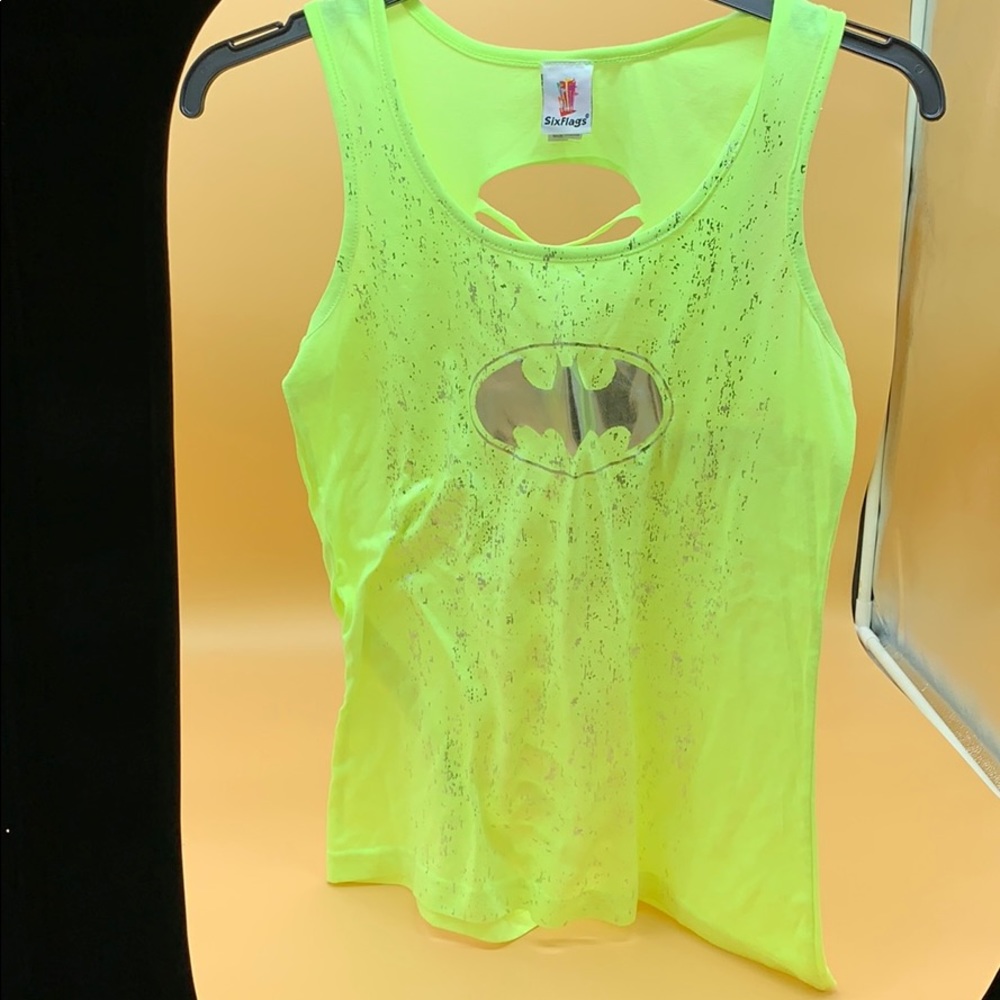 BATMAN Lime Green Tank Top With Open Back Med>>Lrg